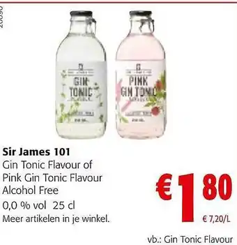 Colruyt Sir james 101 gin tonic flavour of pink gin tonic flavour aanbieding