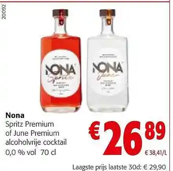 Colruyt Nona spritz premium of june premium alcoholvrije cocktail aanbieding