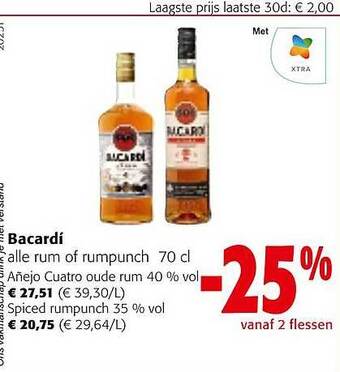 Colruyt Bacardi rum of rumpunch aanbieding