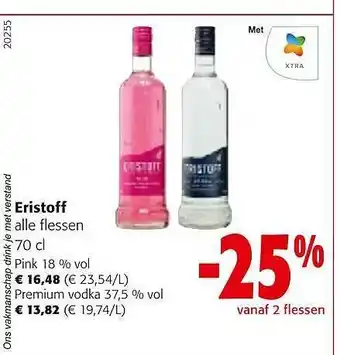 Colruyt Eristoff pink, premium vodka aanbieding