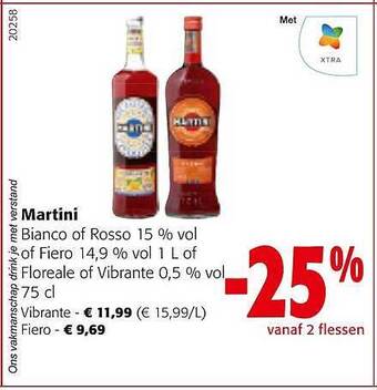 Colruyt Martini bianco of rosso of fiero of floreale of vibrante aanbieding