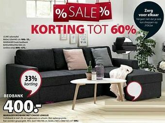 Jysk Mariager bedbank met chaise longue aanbieding