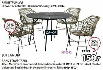 Jysk Rangstrup tafel aanbieding