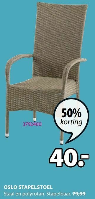 Jysk Oslo stapelstoel aanbieding