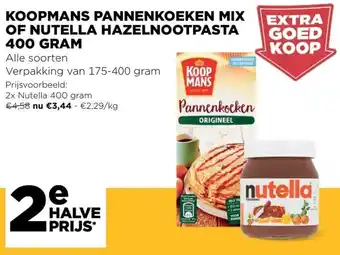 Koopmans Pannenkoeken mix of Nutella Hazelnootpasta 400g