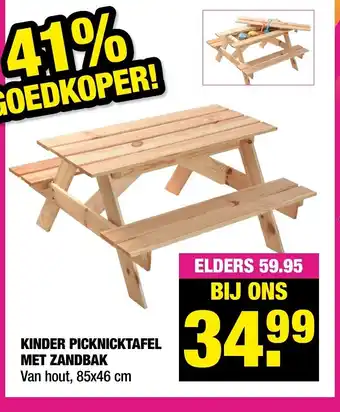 Kinder Picknicktafel Met Zandbak 85x46cm