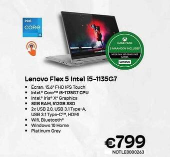 CompuDeals Lenovo flex 5 intel i5 aanbieding