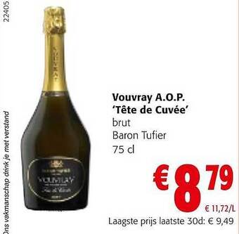 Colruyt Vouvray aop tête de cuvée aanbieding