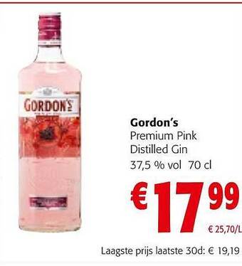 Colruyt Gordon's premium pink distilled gin aanbieding