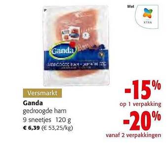Colruyt Ganda gedroogde ham aanbieding