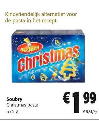 Colruyt Soubry christmas pasta aanbieding