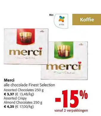 Colruyt Merci chocolade finest selection aanbieding