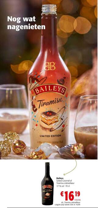 Colruyt Baileys salted caramel of tiramisu crèmelikeur aanbieding