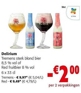 Colruyt Delirium tremens sterk blond bier aanbieding