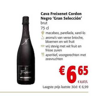 Colruyt Cava freixenet cordon negro gran selección aanbieding