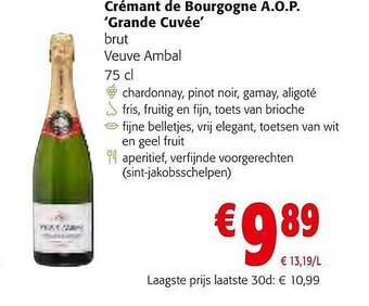 Colruyt Crémant de bourgogne aop grande cuvée aanbieding