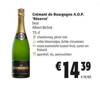 Colruyt Crémant de bourgogne aop reserve aanbieding