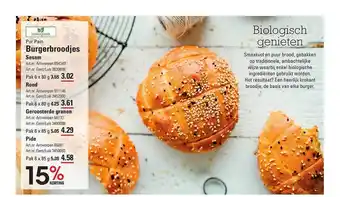 Pur Pain Burgerbroodjes Sesam, Rond, Geroosterde Granen, Pide