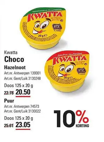 Kwatta Choco Hazelnoot, Puur