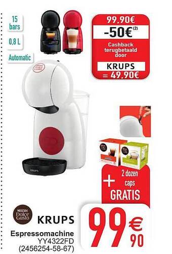 Cora Krups espressomachine aanbieding