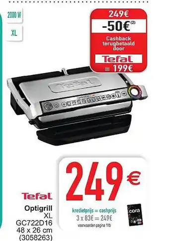 Cora Tefal optigrill xl aanbieding