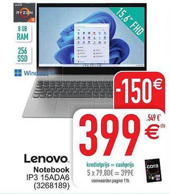 Cora Lenovo notebook aanbieding