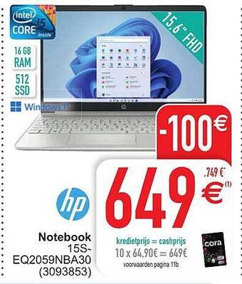 Cora Hp notebook aanbieding