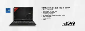 CompuDeals Msi summit e14 evo intel i7 aanbieding