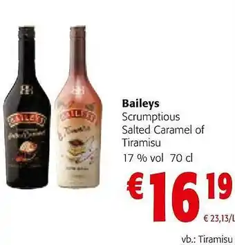 Colruyt Baileys scrumptious salted caramel of tiramisu aanbieding