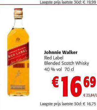 Colruyt Johnnie walker red label blended scotch whisky aanbieding