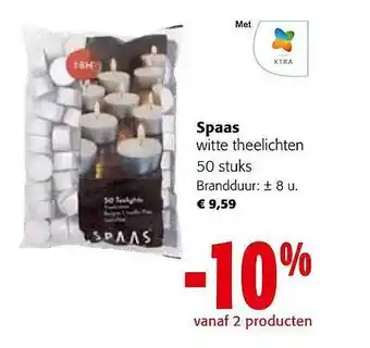 Spaas witte theelichten