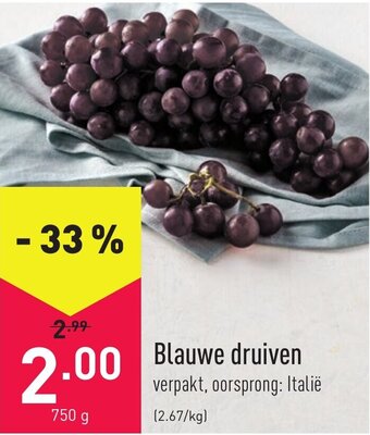 ALDI Blauwe druiven 750g aanbieding