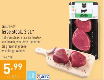 ALDI Grill time Ierse steak, 2 st. 2x150g aanbieding