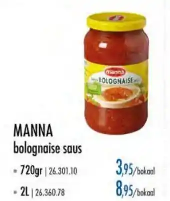 Manna bolognaise saus