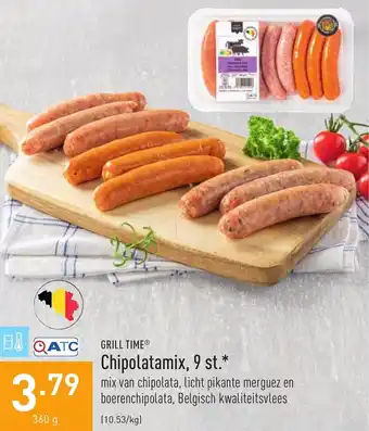 ALDI Grill time Chipolatamix, 9 st. 360g aanbieding