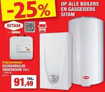 Hubo Keukenboiler onderbouw 10liter aanbieding