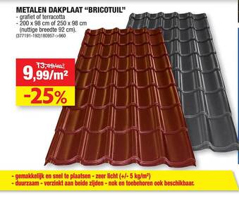 Hubo Metalen dakplaat "bricotuil" aanbieding