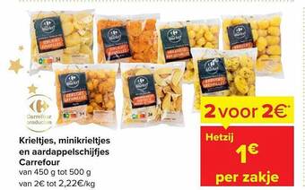 Krieltjes, minikrieltjes en aardappelschijfjes