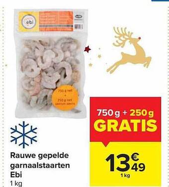 Carrefour Market Rauwe gepelde garnaalstaarten ebi aanbieding