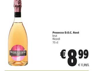 Colruyt Prosecco doc rosé brut ricordi aanbieding