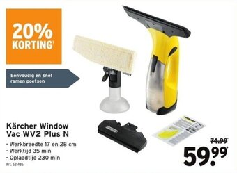 GAMMA Karcher Window Vac WV2 Plus N aanbieding