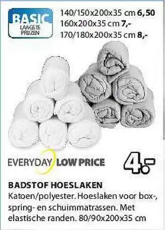 Jysk Everyday Low Price Badstof Hoeslaken aanbieding