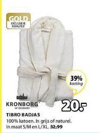 Jysk Kronborg Tibro Badjas aanbieding