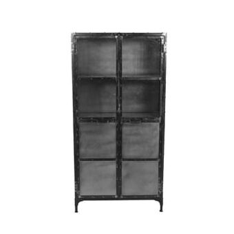 Leen Bakker HSM Collection vitrinekast booklyn - zwart - 90x40x180 cm - Leen Bakker aanbieding