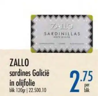 Horeca totaal Zallo sardines Galicië in olijfolie aanbieding