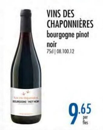 Vins Des Chaponnières bourgogne pinot noir