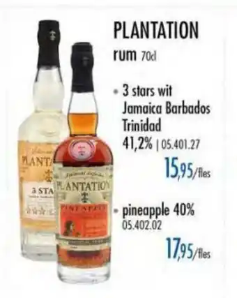Horeca totaal Plantation rum aanbieding