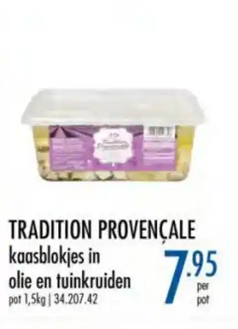 Tradition provençale kaasblokjes in olie en tuinkruiden