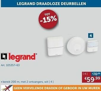 Zelfbouwmarkt Legrand draadloze deurbellen aanbieding