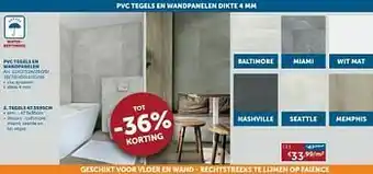Zelfbouwmarkt Pvc tegels en wandpanelen tegels 47.5x95cm aanbieding